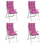 Cojines para silla con respaldo alto 4 uds tela Oxford rosa
