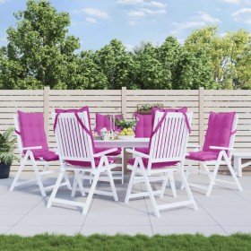 Cojines para silla con respaldo alto 6 uds tela Oxford rosa Cojines para silla con respaldo alto 6 uds tela Oxford rosa