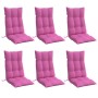 Cojines para silla con respaldo alto 6 uds tela Oxford rosa