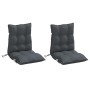 Cojines de silla respaldo bajo 2 uds tela Oxford gris antracita