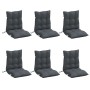 Cojines de silla respaldo bajo 6 uds tela Oxford gris antracita