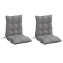 Cojines para silla con respaldo bajo 2 uds tela Oxford gris