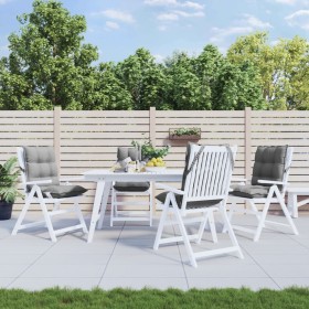 Cojines para silla con respaldo bajo 4 uds tela Oxford gris Cojines para silla con respaldo bajo 4 uds tela Oxford gris