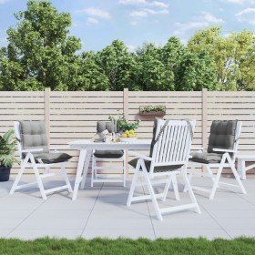 Cojines para silla con respaldo bajo 4 uds tela Oxford gris Cojines para silla con respaldo bajo 4 uds tela Oxford gris