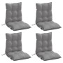 Cojines para silla con respaldo bajo 4 uds tela Oxford gris