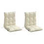 Cojines para silla con respaldo bajo 2 uds tela Oxford crema