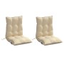 Cojines para silla con respaldo bajo 2 uds tela Oxford beige