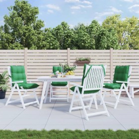 Cojines para silla con respaldo bajo 4 uds tela Oxford verde Cojines para silla con respaldo bajo 4 uds tela Oxford verde