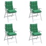 Cojines para silla con respaldo bajo 4 uds tela Oxford verde