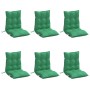 Cojines para silla con respaldo bajo 6 uds tela Oxford verde