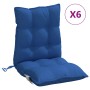 Cojines para silla respaldo bajo 6 uds tela Oxford azul real