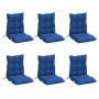 Cojines para silla respaldo bajo 6 uds tela Oxford azul real