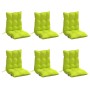Cojines para silla respaldo bajo 6 uds tela Oxford verde brillo