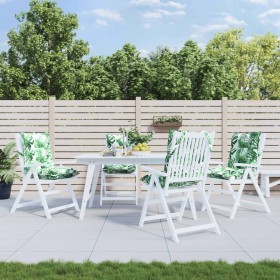 Cojines para silla respaldo bajo 4 uds tela estampado de hojas Cojines para silla respaldo bajo 4 uds tela estampado de hojas