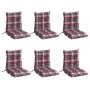 Cojines para silla respaldo bajo 6 uds tela Oxford cuadros rojo