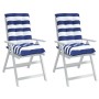 Cojines silla respaldo bajo 2 uds tela Oxford rayas azul blanco