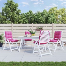 Cojines para silla con respaldo bajo 4 uds tela Oxford rosa Cojines para silla con respaldo bajo 4 uds tela Oxford rosa