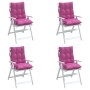 Cojines para silla con respaldo bajo 4 uds tela Oxford rosa