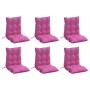 Cojines para silla con respaldo bajo 6 uds tela Oxford rosa