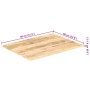 Superficie de mesa madera maciza de mango 15-16 mm 80x60 cm