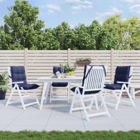 Cojines para silla respaldo bajo 4 uds tela Oxford azul marino Cojines para silla respaldo bajo 4 uds tela Oxford azul marino