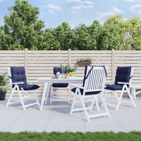 Cojines para silla respaldo bajo 4 uds tela Oxford azul marino Cojines para silla respaldo bajo 4 uds tela Oxford azul marino