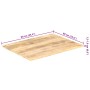 Superficie de mesa madera maciza de mango 15-16 mm 90x60 cm