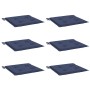 Cojines para muebles palets 6 uds tela azul marino 50x50x4 cm