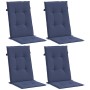 Cojines para silla con respaldo alto 4 uds tela azul marino