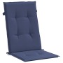 Cojines para silla con respaldo alto 4 uds tela azul marino