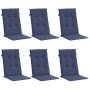 Cojines para silla con respaldo alto 6 uds tela azul marino