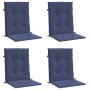 Cojines para silla con respaldo bajo 4 uds tela azul marino