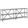 Sonoma gray engineered iron and wood console table 200x30x75cm by vidaXL, Side tables - Ref: Foro24-832861, Price: 91,65 €, D...