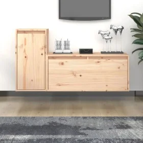 TV furniture 2 pieces solid pine wood by vidaXL, TV Furniture - Ref: Foro24-3100109, Price: 102,40 €, Discount: %