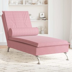 Sofá diván de masaje con cojín de terciopelo rosa Sofá diván de masaje con cojín de terciopelo rosa