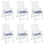 Cojines silla jardín 6 uds tela a rayas azul y blanco 40x40x4cm