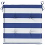 Cojines silla jardín 6 uds tela a rayas azul y blanco 40x40x4cm