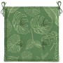 Cojines de silla 4 uds tela estampado de hojas 40x40x4 cm