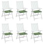 Cojines de silla 6 uds tela estampado de hojas 40x40x4 cm