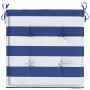 Cojines silla jardín 2uds tela a rayas azul y blanco 50x50x4 cm