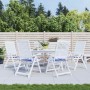 Cojines silla jardín 6 uds tela a rayas azul y blanco 50x50x4cm