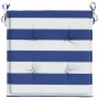 Cojines silla jardín 6 uds tela a rayas azul y blanco 50x50x4cm