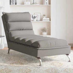 Sofá diván de masaje con cojines de tela gris taupe Sofá diván de masaje con cojines de tela gris taupe