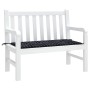 Cojín para banco jardín tela Oxford a cuadros negro 100x50x4 cm