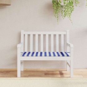 Cojín banco jardín tela Oxford a rayas azul y blanco 120x50x4cm
