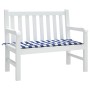 Cojín banco jardín tela Oxford a rayas azul y blanco 120x50x4cm