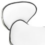 Taburete de salón de belleza de cuero sintético blanco