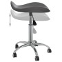 Taburete de salón de belleza de cuero sintético gris de vidaXL, Sillas de peluquería - Ref: Foro24-323688, Precio: 57,35 €