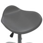 Taburete de salón de belleza de cuero sintético gris de vidaXL, Sillas de peluquería - Ref: Foro24-323688, Precio: 57,35 €
