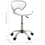 Taburete de salón de belleza de cuero sintético blanco